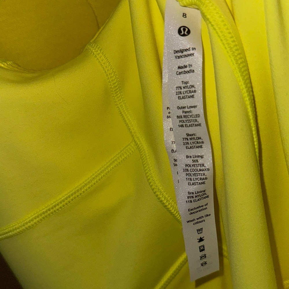 Lululemon Athletica NWT Court Crush Electric Lemon Dress Size 8 - Picture 13 of 13